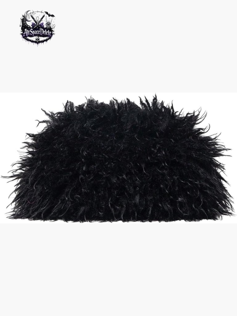 Fuzzy Plush Clutch Evening Bag Y2k Faux Fur Purse One Size
